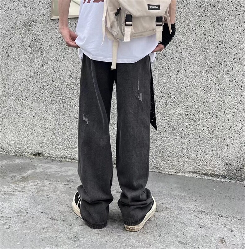 宽松直筒直脚水洗潮拉链青春流行新款大码GT088P38,男装牛仔裤,星座1116-2