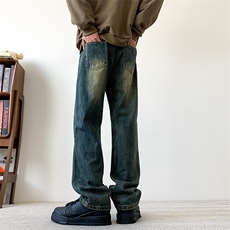 现货S-5XL加肥加大码黄泥色直筒牛仔裤男310A-2BK205P50控78，男装牛仔裤，星座310A-2