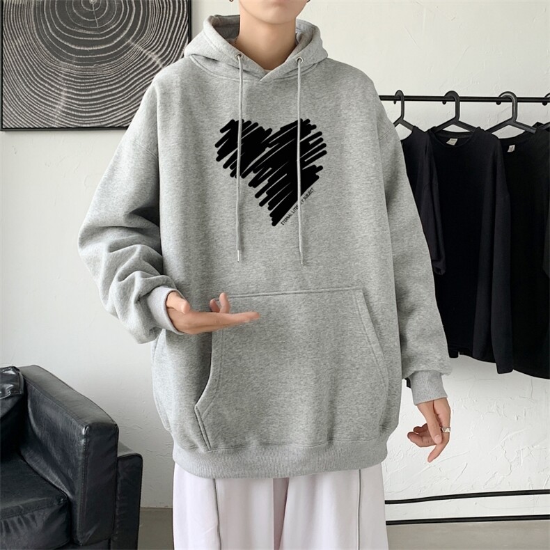 L2611P48秋冬新款卫衣男装宽松港风日系外套连帽衣服宽松卫衣图片