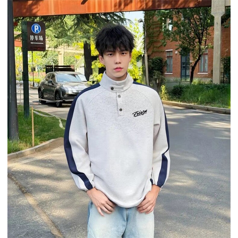 抖音得物高品质25秋冬美式高街重磅结构多扣立领卫衣外套ACM4601，女装短外套，电商A443