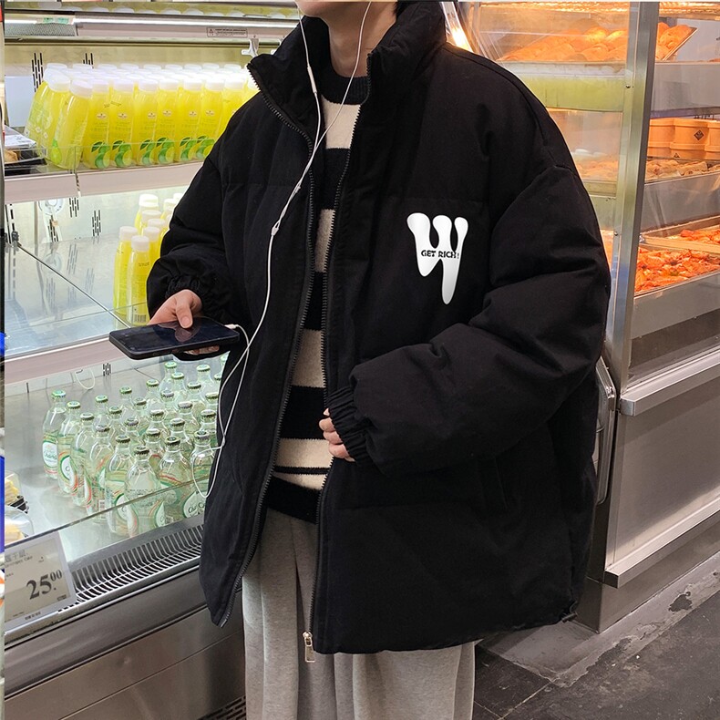 港风秋冬新款保暖立领宽松棉服外套男MY62048P95控118,男装棉衣,电商A268A