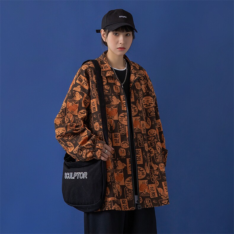 2020年秋冬新款复古印花中性男女外套DS-B293-Y761-P80,男装夹克,电商A306
