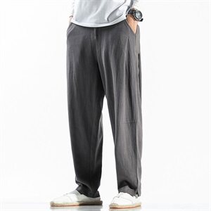 中国风男装亚麻休闲裤复古大码宽松哈伦裤子潮QT6008-1/K031/75图片