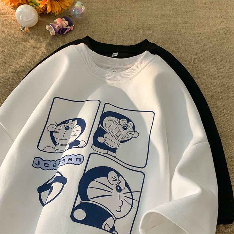 夏季新品叮当猫五分袖体恤男青少年宽松型休闲-JK23211-P25控38图片