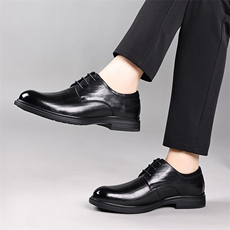 皮鞋男真皮商务正装男鞋秋季新款英伦风增高单鞋男士工作结婚鞋子，男鞋皮鞋，电商A223