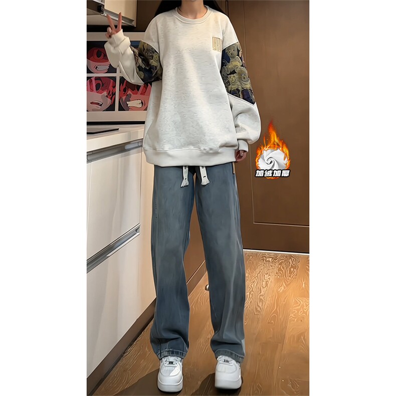 2025 HW23675加绒 女模内景真超绒180克圆领卫衣M-5X HW23790-P55图片