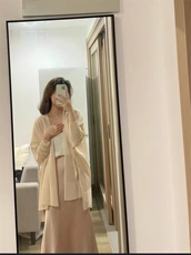轻薄透气长袖针织开衫女夏季修身显瘦防晒罩衫上衣，女装针织衫/毛衣，织己羊绒