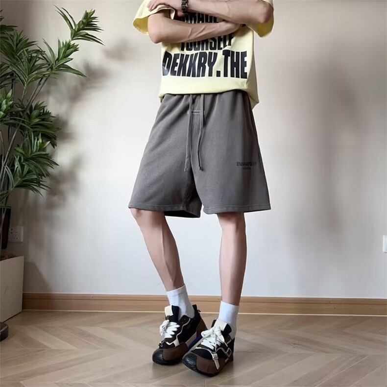 夏季新款美式短裤男潮牌薄款设计感小众宽松大码运动休闲五分裤子,男装牛仔裤,四季星座505