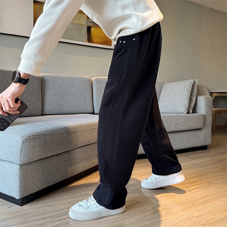 K5236-P78控108秋冬加绒卫裤男宽松休闲裤子高级长裤新款男士条纹,男装休闲裤,星座102A（原电商D309-1）