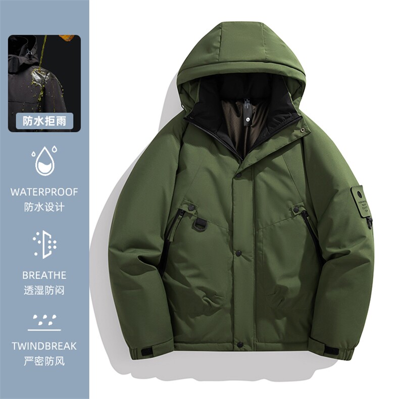 冬季工装棉袄冲锋衣男士棉衣加棉加厚棉服连帽潮A266-MY8014-P75图片