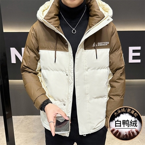 新品冬季男士羽绒服 白鸭绒冬装潮牌保暖棉服外套男图片
