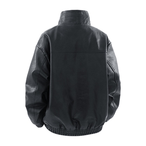得物二开 秋季街头机车服男士PU皮衣宽松潮牌外套痞帅JK1192-P90图片