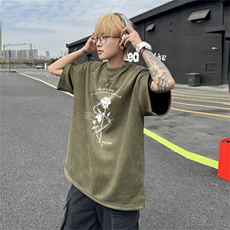 024夏季新款麂皮绒圆领短袖T恤RT420-特P19控38，男装T恤，电商B370