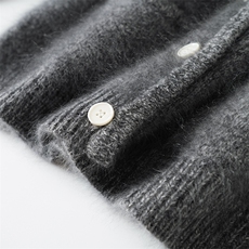 2026年秋季时尚百搭通勤简约休闲V领包边开衫，女装羊绒衫，致织羊绒