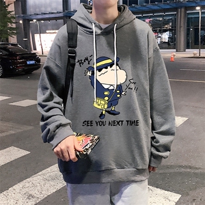 WY2240-P35 纯棉连帽卫衣男大码运动帽衫宽松薄外套男图片