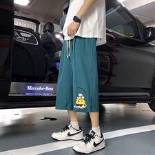 QK72090-P25冰丝七分裤男大码速干短裤男五分裤港风，男装休闲裤，电商A040