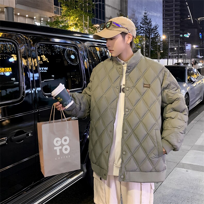 菱格冬季棉衣男加厚潮流休闲棉服个性棉袄青年男A266-WMY610-P75,男装棉衣,电商A266