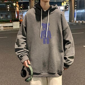 WY2242-P35纯棉连帽卫衣男大码运动帽衫宽松薄外套男,男装卫衣,电商A040