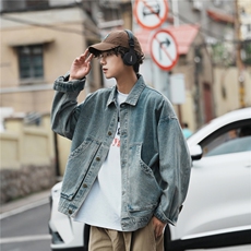 2025新款男士斜兜潮流休闲宽松牛仔工装夹克外套N9001/P105，男装工装外套，星座202