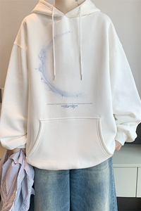 已注册/秋季内景蓝月连帽卫衣男重磅宽松外套WY00211/P45加绒P50图片