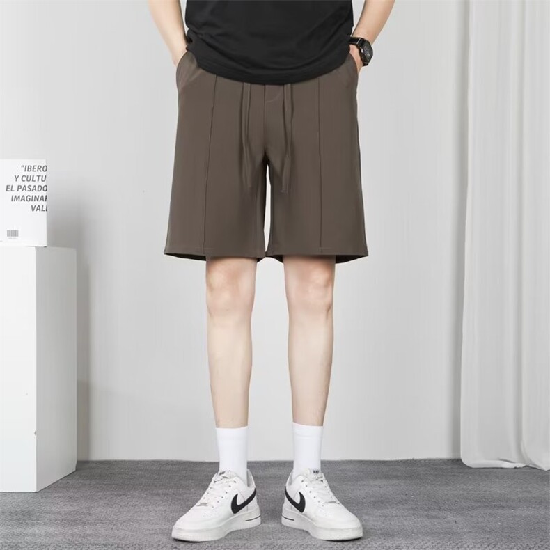 垂感休闲西装短裤男裤子外穿大裤头男款五分冰丝西裤VS057，男装西裤，星座1116A-2（原606A-1）