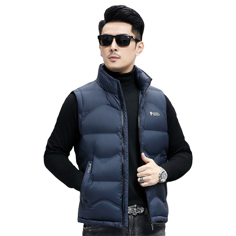 B8012钱塘2020-3时尚休闲冬季厚款简约中年男士羽绒服马甲P158,男装羽绒服,钱塘207-3