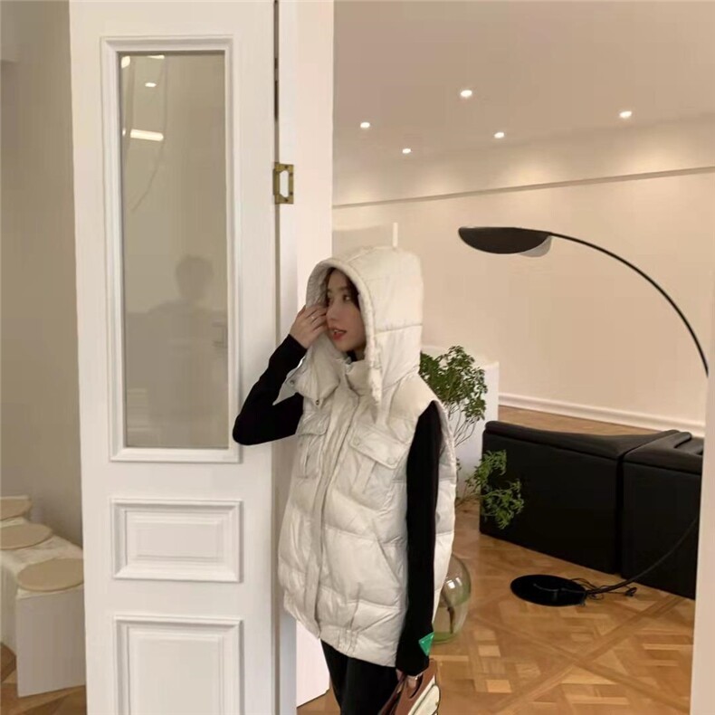 连帽羽绒马甲，女装马甲，Y·Z 羽倬