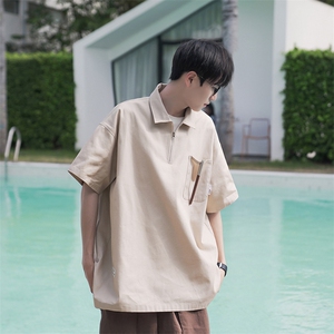 POLO衬衫夏季新款日常简约休闲复古短袖B225-A6430-P64-X79图片