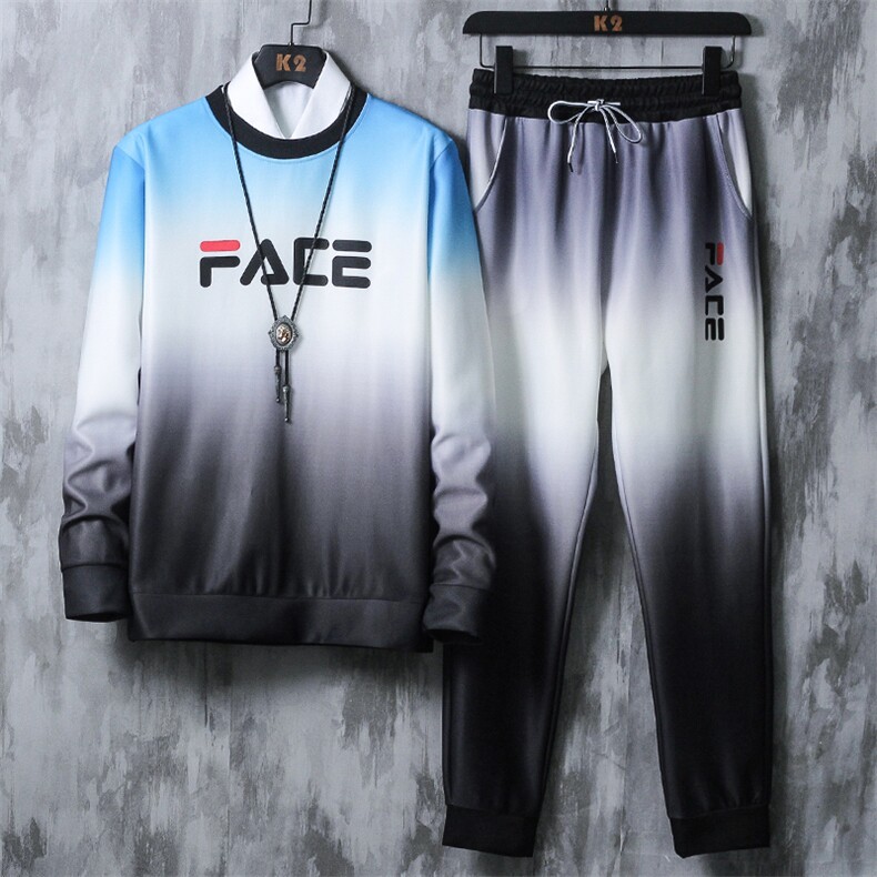 抖音数据好休闲大码运动套装卫衣套装潮流纯色衣服男TZ611,男装休闲套装,星座301D(原星座1004-8）