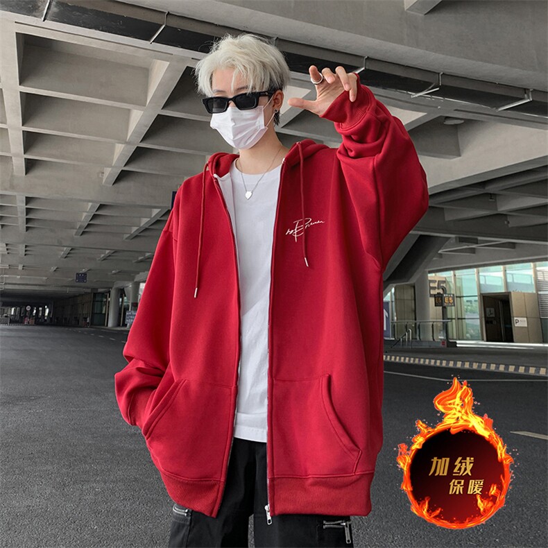 抖音得物高品质360G重磅阔版宽松光版纯色连帽卫衣外套KS162特P45,女装短外套,电商A486