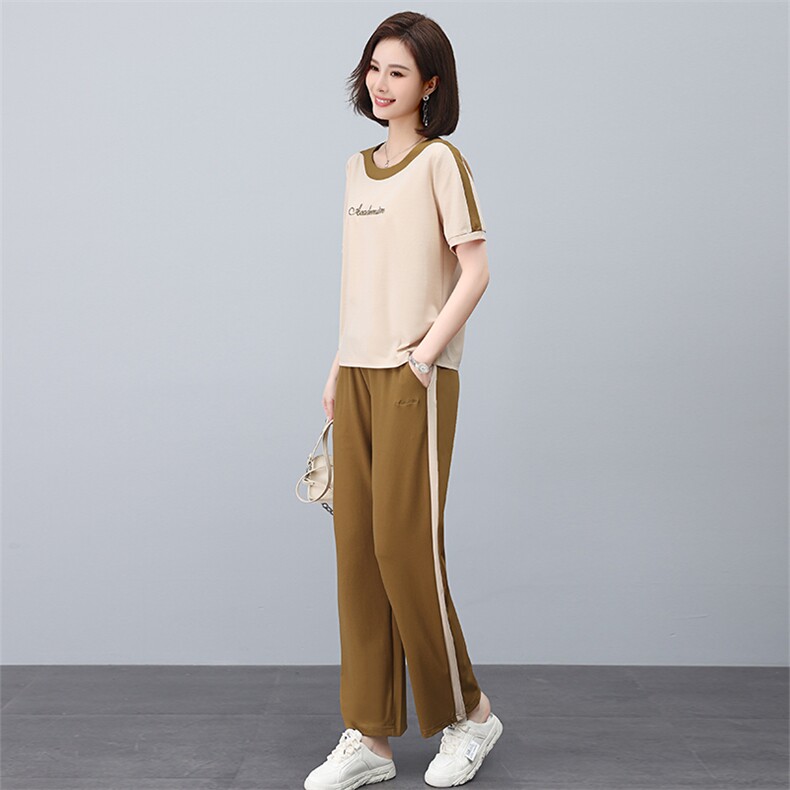 时尚休闲女装套装宽松显瘦运动服舒适百搭两件套,女装套装/套裙,叶笙衣