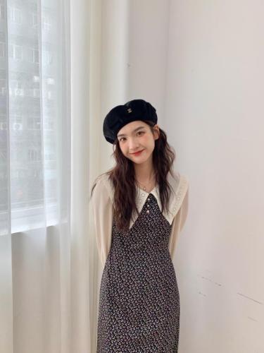 TWTIUWOO-秋装新款翻领碎花连衣裙,女装连衣裙,她物