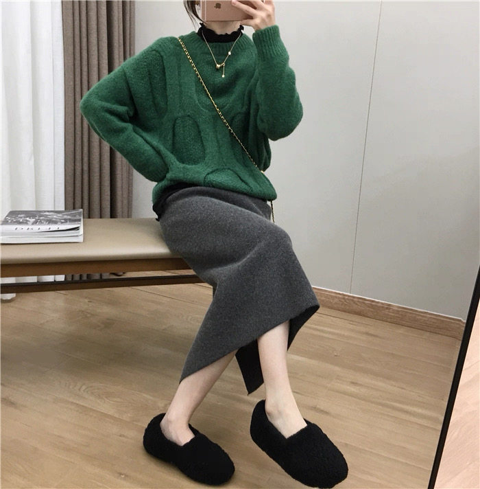 2025年秋季时尚百搭通勤简约休闲半身裙,女装半身裙,淘淘羊羊绒