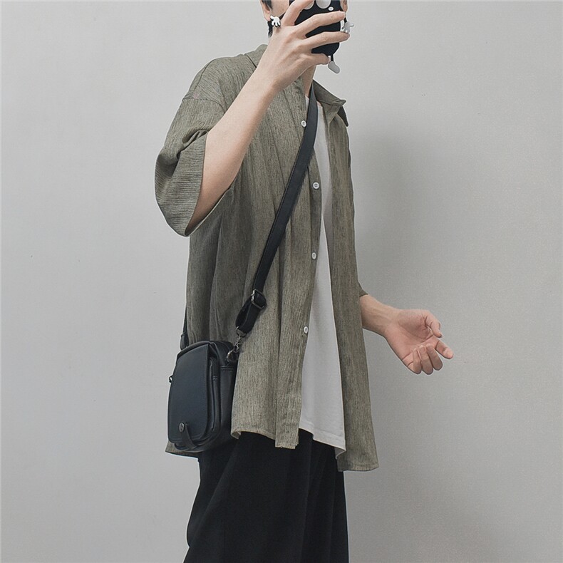 现货纯色五分袖衬衫男KD586-P25,男装T恤,电商D312-1