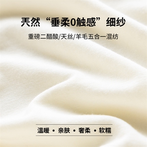 醋酸天丝羊毛长袖半高领百搭纯色舒适打底衫图片