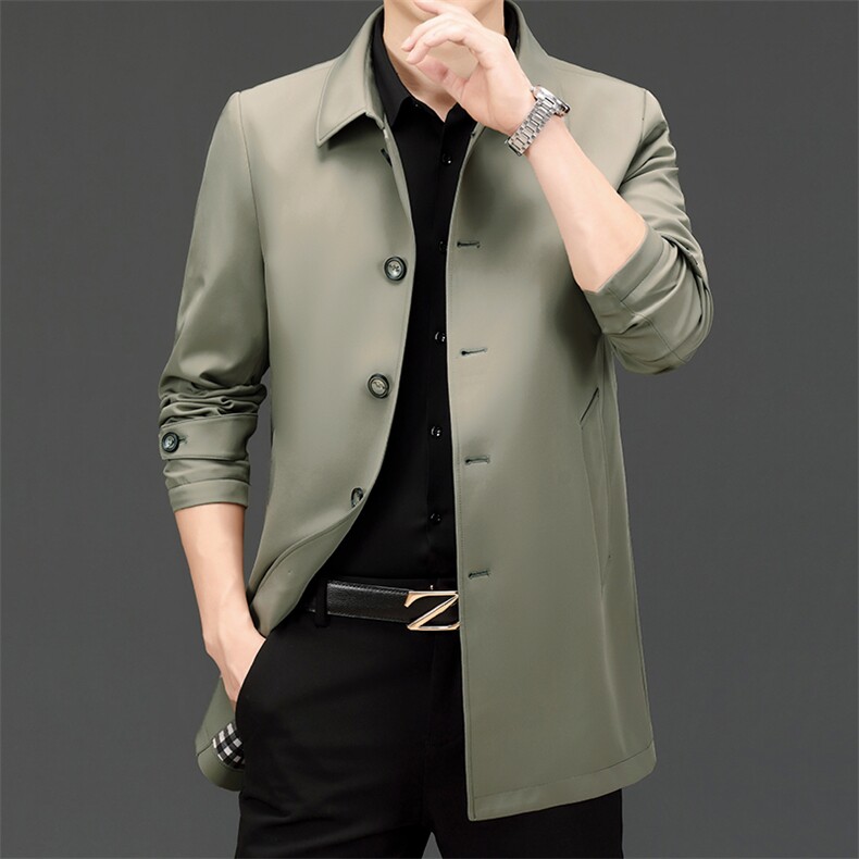 翻领单排扣口袋长袖时尚春季2023年中年上衣西服AJY9667,男装西服,钱塘6003（原4033）