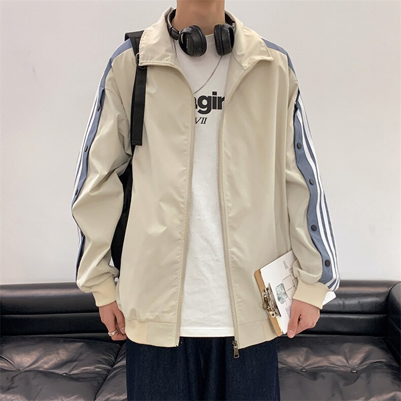 宽松百搭ins港风秋季潮牌学生休闲潮流条纹棒球服外套W605-P42,男装卫衣,星座512-2