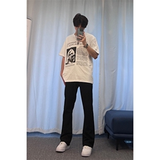 抖音高点击！欧美潮牌t恤重磅美式嘻哈街头短袖裤子-KZ06，男装T恤，星座310A-4