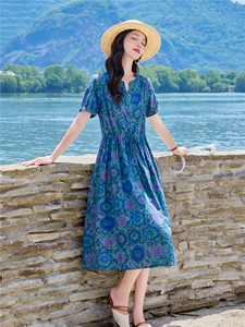 703时尚气质显瘦印花连衣裙图片