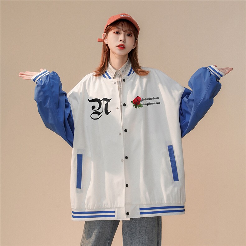 ！秋季新品玫瑰十字架潮牌印花棒球服夹克外套G73-P65控98,男装夹克,A247A