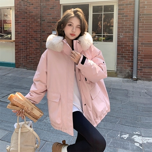 新款 粉色毛领派克棉服 2C122-7100-P205-K308图片