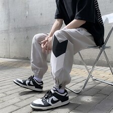 夏季潮牌束脚裤宽松卫裤新款潮流麂皮绒休闲长裤男K3924-P30，男装休闲裤，星座512-2