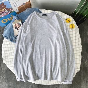 21早春新品情侣纯色长袖T恤男女士打底衫圆领纯棉A158-T88889-P21图片