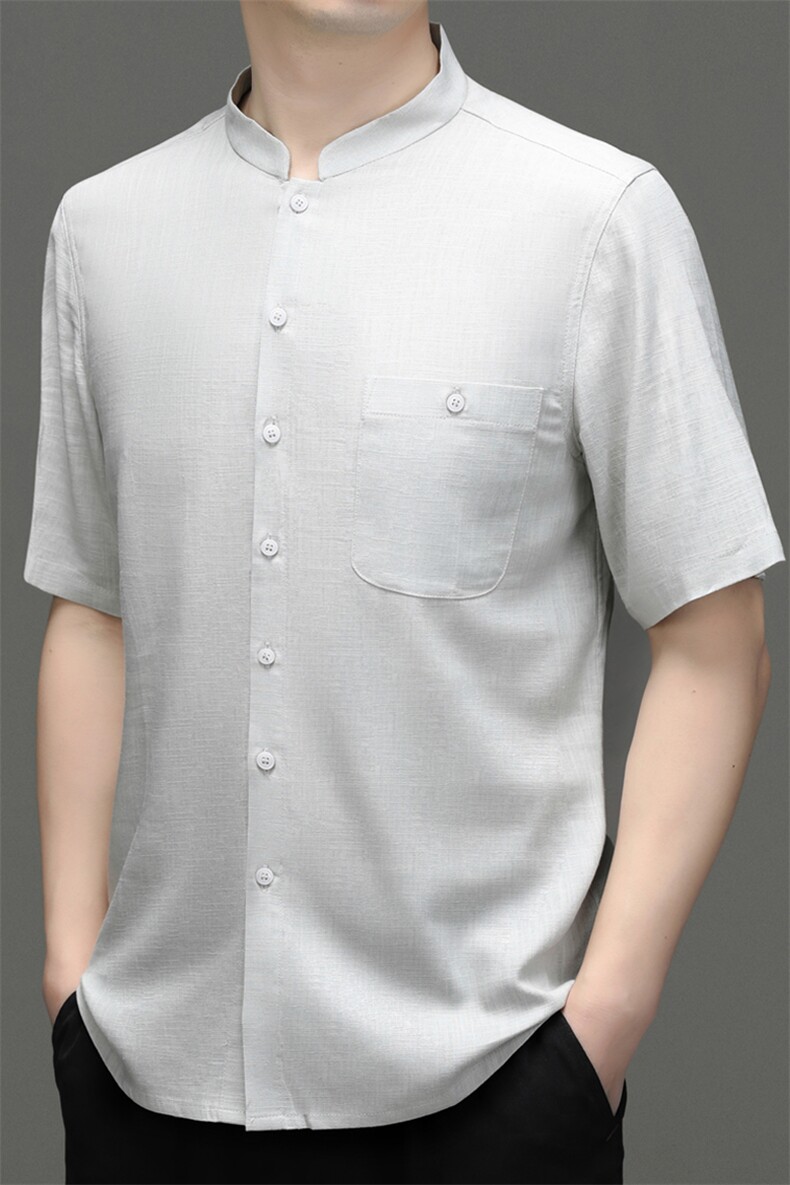 夏季棉麻男士亚麻短袖t恤2023新款复古唐装休闲半袖衣服汉服男装,男装民族服装,电商B212（原钱塘6029）
