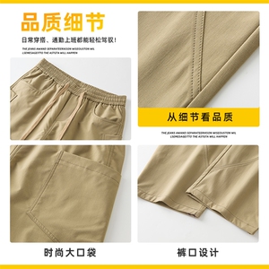 弯刀裤男士春季宽松直筒春季青少年垂感阔腿工装休闲裤Z2575-P45图片