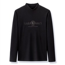 C576限价98元男式2023秋季新款长袖T恤双面澳绒男韩版男装体恤P70图片