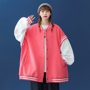 ！秋季潮流中性风简约休闲夹克情侣棒球服外套 G550 P75控98-图片