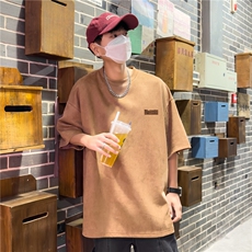美式休闲风短袖T恤男女宽松简约百搭圆领宽松型上衣T3388-特价P22，男装T恤，电商A007