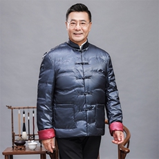 唐装90绒羽绒服男复古盘扣风羽绒服外套中式唐装TR2815-P190，男装羽绒服，星座1105-3