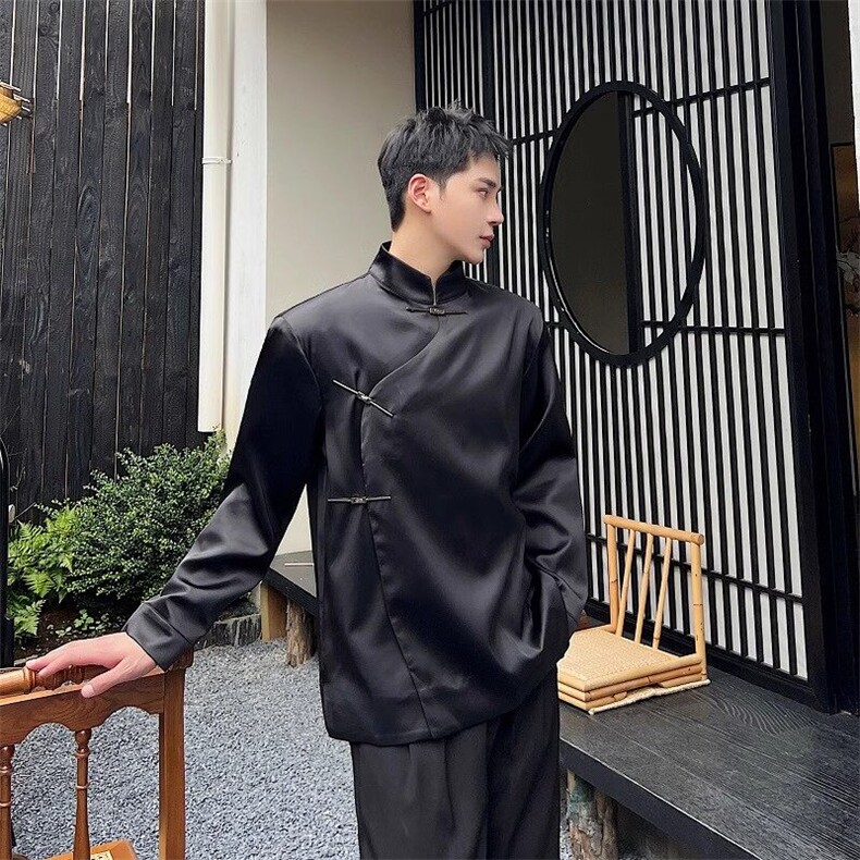 春季新款中式立领金属扣男女上衣潮流复古有内衬外套C173,女装短外套,电商A345